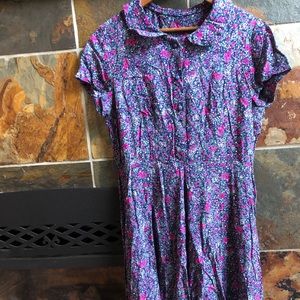 Sz M vintage Peter Pan collar maxi dress